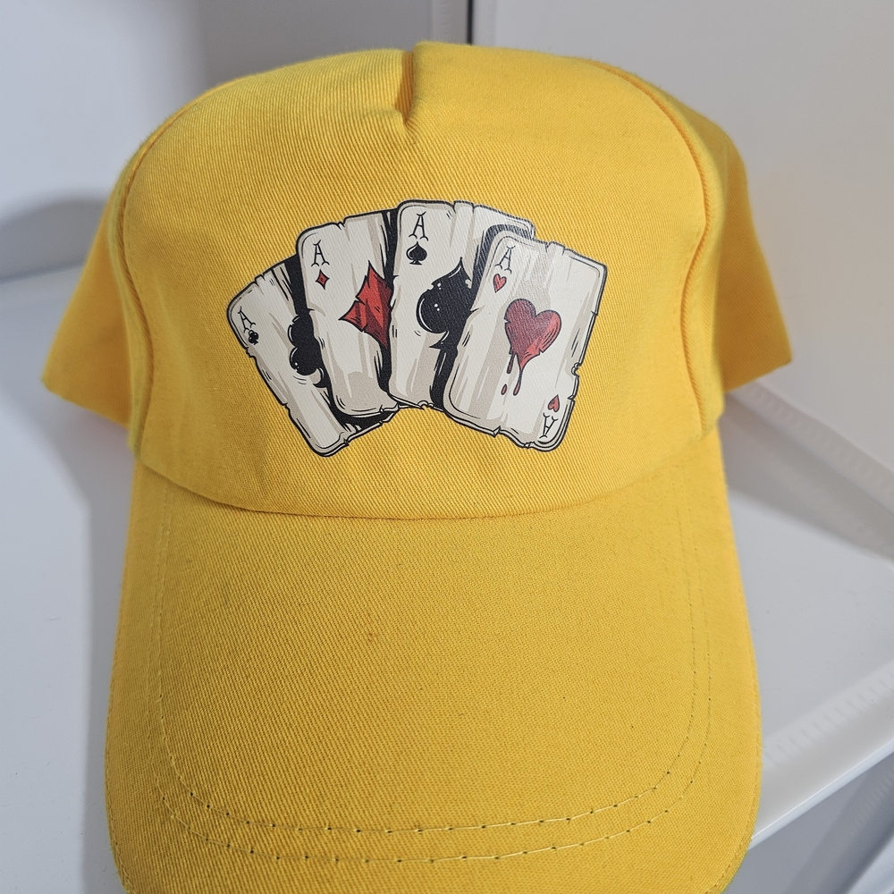 Yellow Adjustable Cotton Baseball Cap - Unbranded